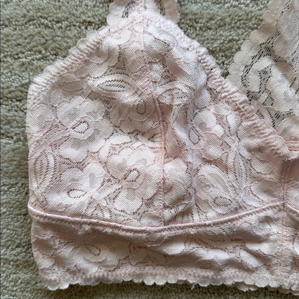 Intimately Free People Racerback Bralette Women's Lace Galloon Size Small Pink - Picture 4 of 15